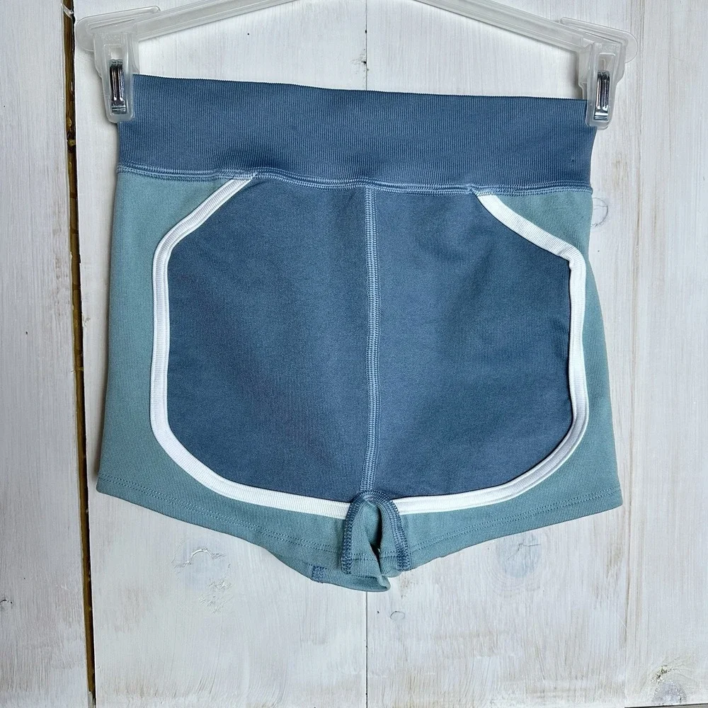 Free People FP Movement Women's XS/S There You Go‎ Run Shorts Blue Teal New NWOT